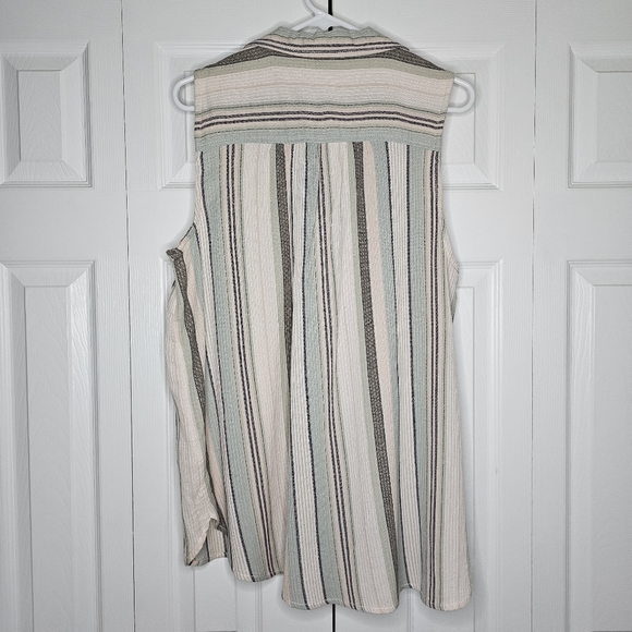 Sonoma Button Down Striped Tank Top Sz xl - Picture 6 of 11